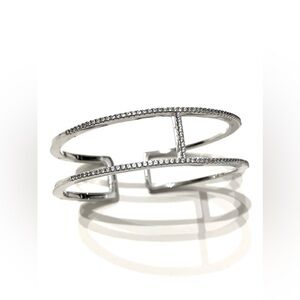 Apm Monaco Sterling Silver Pave Bracelet